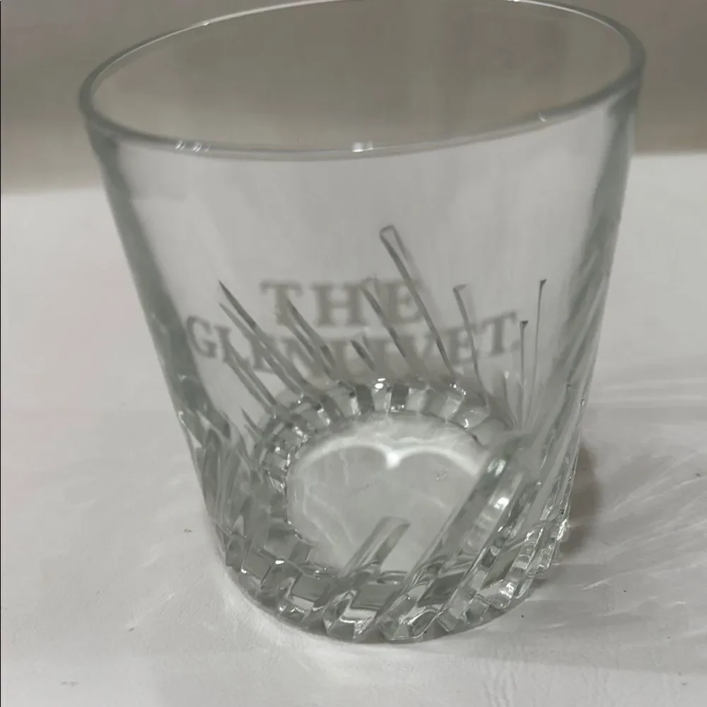 Glenlivet Scotch Whisky White Logo Crystal Cut Rocks Bar CocktailAccessory Glass